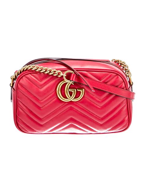 Gucci Gg Marmont Small Matelasse Crossbody Bag Red Crossbody Bags