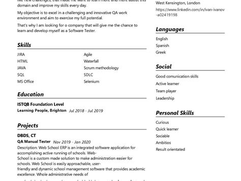 Junior Qa Tester Resume Example In Resumekraft