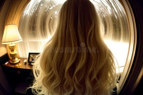 Blonde Beauty A Dreamy Rear View AI Generated Stock Illustration Illustration Of Shiny