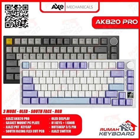 Promo Mechanical Keyboard Ajazz Ak820 Pro 75 Oled Gasket