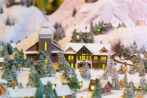 Miniature of Winter Scene with Christmas Tree Stock Image - Image of ...