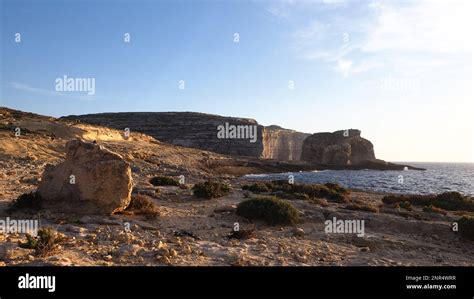Beach Rock And Cliff In Gozo Island Malta Stock Photo Alamy