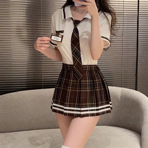 Sexy Lingerie School Girl Cosplay Dress Student Uniform Costume Skirt Blouse Set Ebay