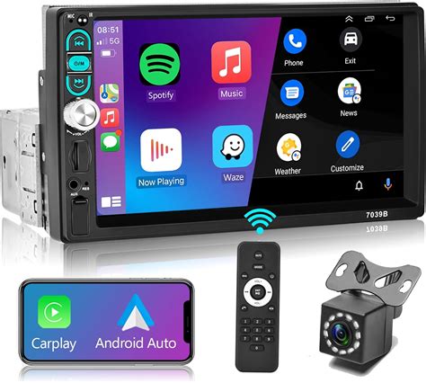 Est Reo De Coche De Un Solo Din Con Apple Carplay Android Auto Podofo