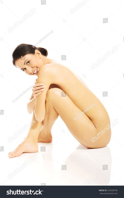 Side View Nude Woman Sitting Embracing Stock Photo 252630745 Shutterstock