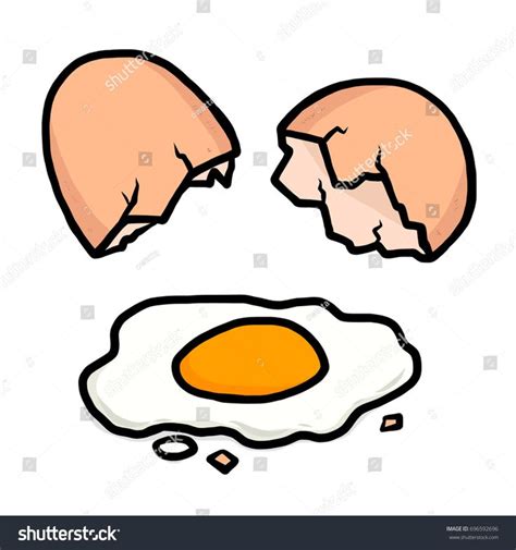 Cracked Egg Cartoon Vector Illustration