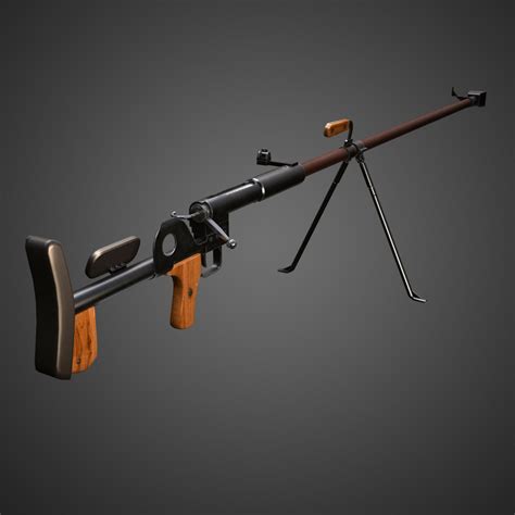 ptrd-41 degtyaryov anti-tank rifle 3d model