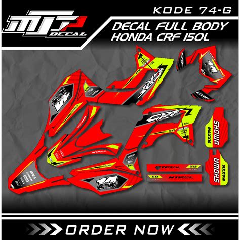 Jual Sticker Decal Crf 150 L Full Body Decal Crf Custom Super Glosy