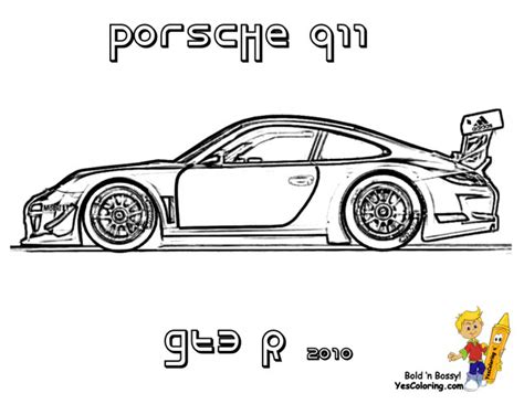 Coloriage Porsche 911 Gte Dessin Gratuit à Imprimer