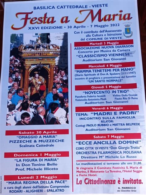 Istituto Pastorale Pugliese “festa A Maria” Vieste Arcidiocesi Di Manfredonia Vieste