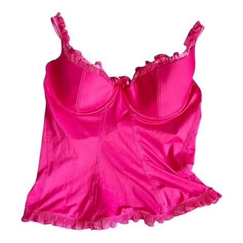 Victoria S Secret Hot Pink Babydoll Corset Lingerie Depop