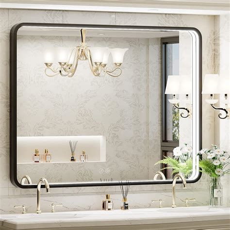 Jsneijder 40x30 Led Bathroom Mirror With Lights Black