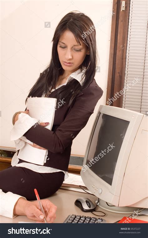 Beautiful Sexy Brunette Business Woman Her Stock Photo Shutterstock