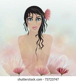 Naked Woman Water Lily Stock Vector Royalty Free 73723747 Shutterstock