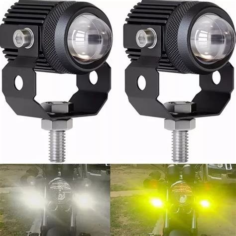 Par Faros Lupa Doble Color Alta Baja Para Auto Moto 60w Meses Sin