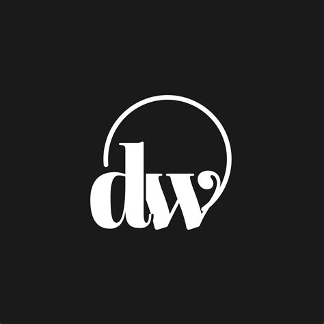Dw Logo Initials Monogram With Circular Lines Minimalist And Clean