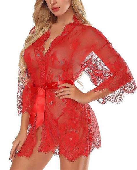 Plus Size Lingerie For Curvy Women Piece Sleepwear With Lace Sexy Robe Lingerie Sets For Women