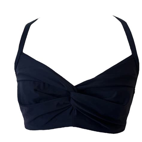 Athleta Swim Athleta Swim Hampton Bra Cup Bikini Top Navy Blue Excellent Condition Ddd