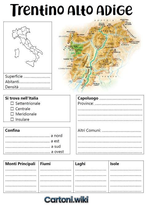 Scheda Delle Regioni Per La Scuola Primaria