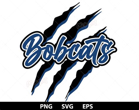 Bobcats Blue Png Svg Eps Scratch Claw Paw Go Mascot Team Sublimation