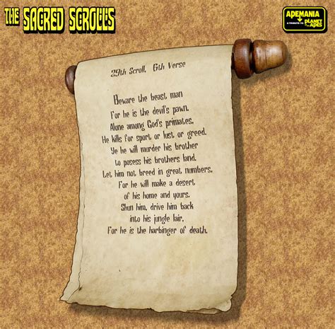 Planet Of The Apes Sacred Scrolls 29th Scroll 6th Verse