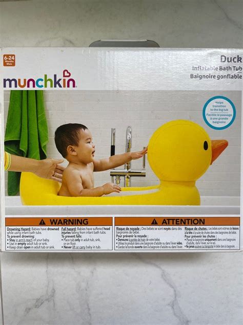Original Munchkin White Hot Inflatable Safety Duck Bath Tub Babies
