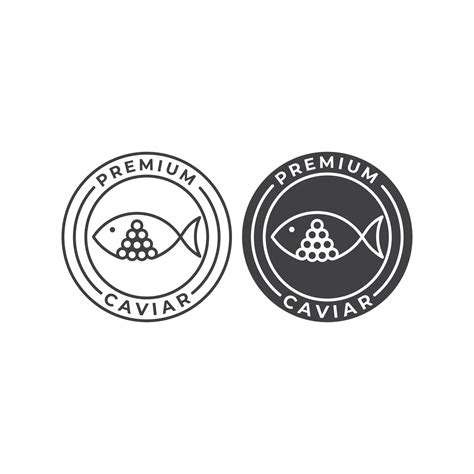 premium caviar label vector logo icon template  vector art