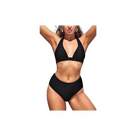 Shekini Costume Da Bagno Donna Regolabile Sportivo Scollo A V Bikini Top Costumi Due Pezzi Donna