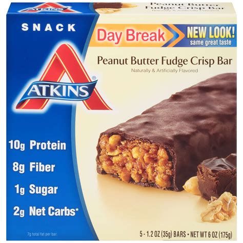 Atkins Snack Bar Peanut Butter Fudge Crisp Keto Friendly 5 Count