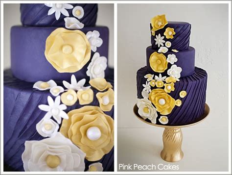 Purple And Yellow Wedding Cakes