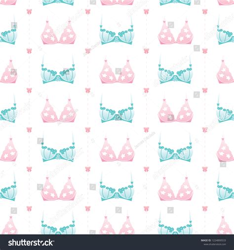 Bra Lingerie Seamless Pattern Background Stitching Stock Vector Royalty Free