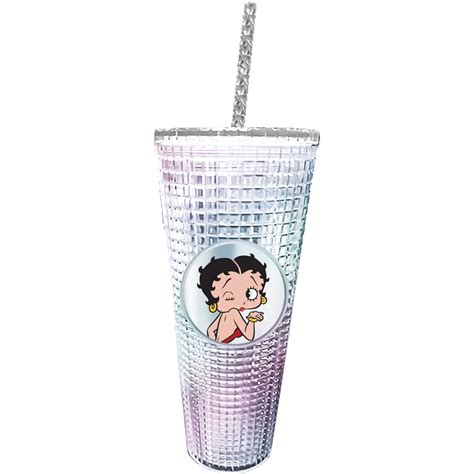 Betty Boop Diamond Oz Acrylic Cup With Straw