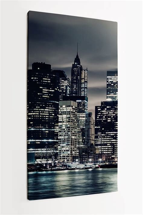 Obraz Na P Tnie Homeprint Nocne Wiat A Miasta Panorama Manhattan