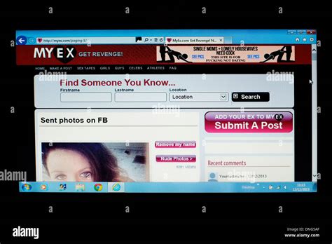 Screen Shot Of A Revenge Porn Website Targeting Ex Partners Stock Photo Alamy