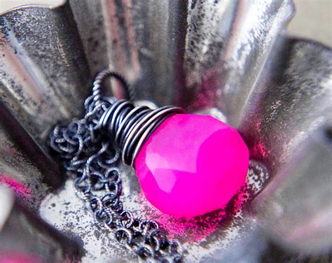 CharlottesWebTheBlog Etsy Finds Hot Pink Gemstone Necklace