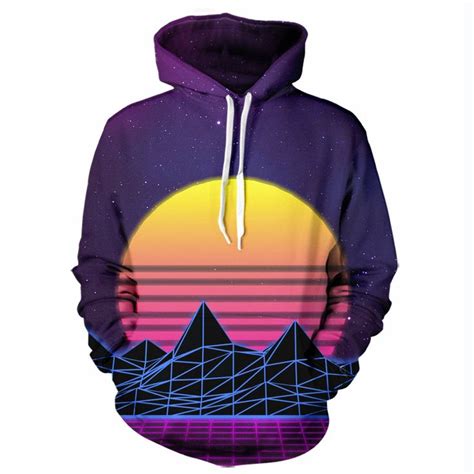 Vaporwave Sunset Hoodie Vaporwave Fashion Casual Sweatshirt Hoodies