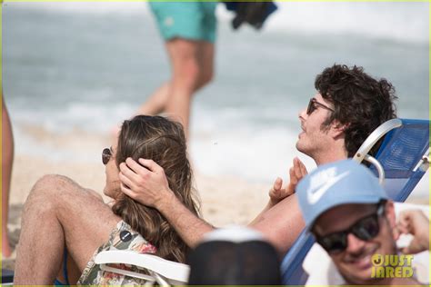 Alessandra Ambrosio Hits The Beach In A Blue Bikini With Boyfriend Nicolo Oddi Friends Photo