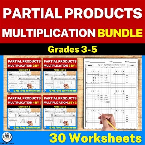 Partial Products Multiplication Worksheets Bundle Made By Teachers