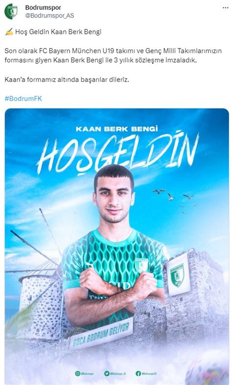 Bodrum Fk Bayern M Nih Ten Kaan Berk Bengi Yi Renklerine Ba Lad