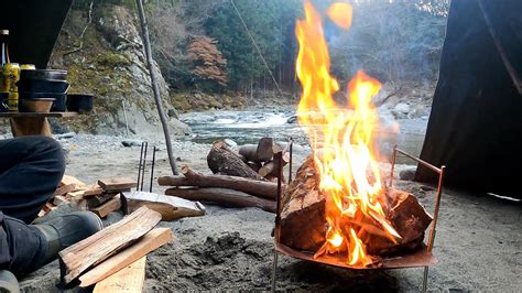 【キャンプ】川沿いの絶景ポイントで焚き火を楽しむ！自然の音に包まれながら焚き火の音をお楽しみください！【野呂ロッジキャンプ場】 Youtube