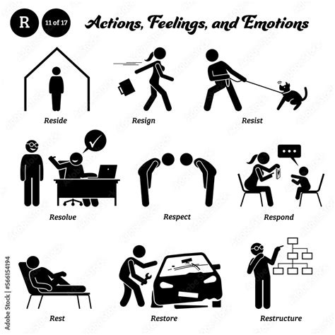 Stick Figure Human People Man Action Feelings And Emotions Icons