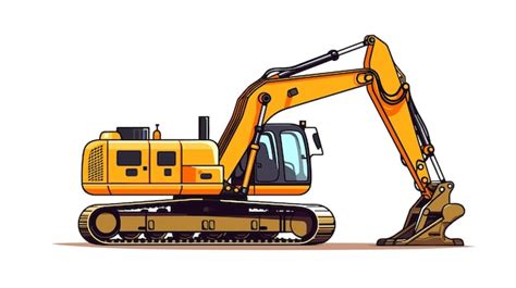 Premium Vector Construction Excavator Drawing On White Background Vector