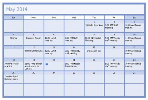 Business Calendar | Business calendar example | How to Create and