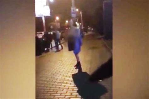 Crowd Gathers As Woman Strips Off And Dances NAKED In FREEZING City