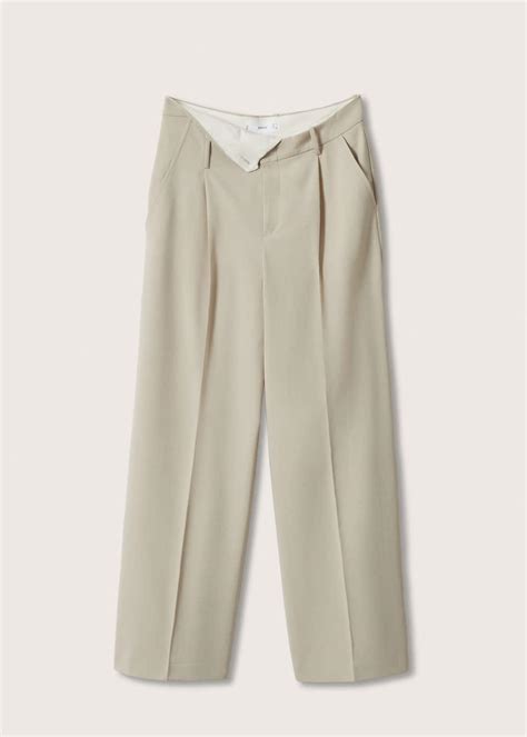 Wideleg Double Waist Trousers Woman Mango Outlet United Kingdom