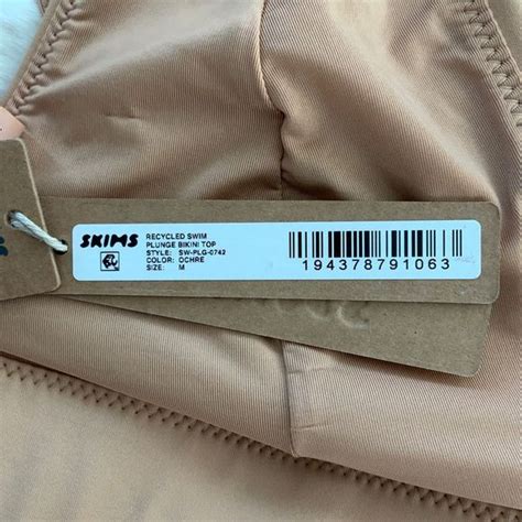 SKIMS Swim Skims Signature Swim Plunge Bikini Top Ochre Size M Poshmark