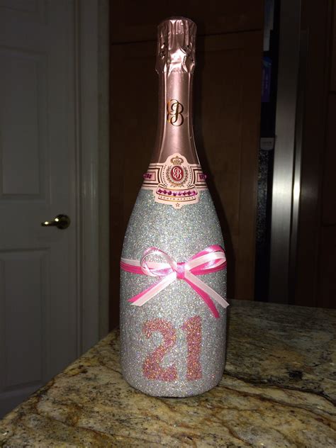 Glitter Champagne Bottle For Gabys 21st Botellas Decoradas Botellas