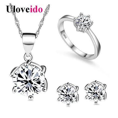 Aliexpress.com : Buy 40% off Bridal Wedding Jewelry Sets Silver Color ...