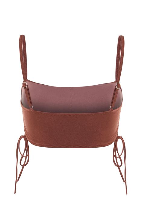 Trendyolmilla Kahverengi Straplez Büzgülü Core Bikini Üstü TBESS22BU0046 Fiyatı Yorumları