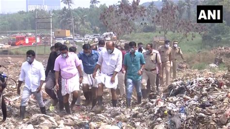 Ani On Twitter Kerala Minister P Rajeev Visits The Brahmapuram Waste